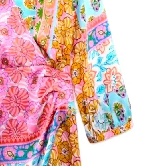 ZARA SATIN PATCHWORK PRINT DRESS - Picture 7 of 11